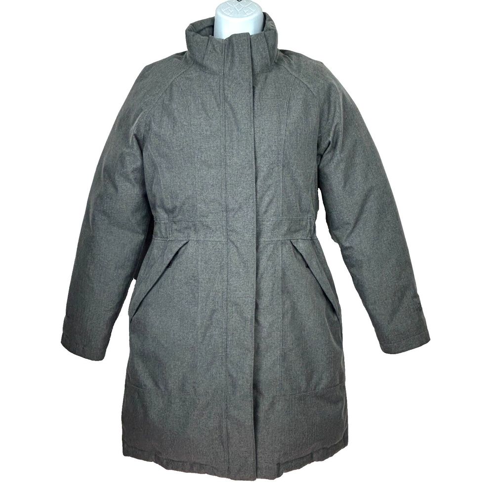 The North Face Women's Down HyVent Parka Coat Gray Size XS NO HOOD